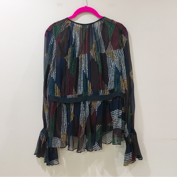 Cinq A Sept Silk Top Blouse Multicolor Polka Dot size m - Picture 2 of 7